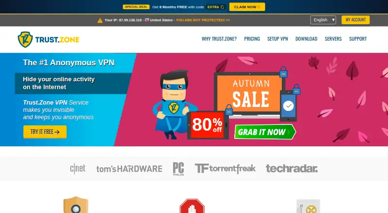 Trust.Zone VPN screenshot