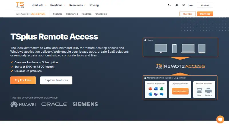 TSplus Remote Access screenshot