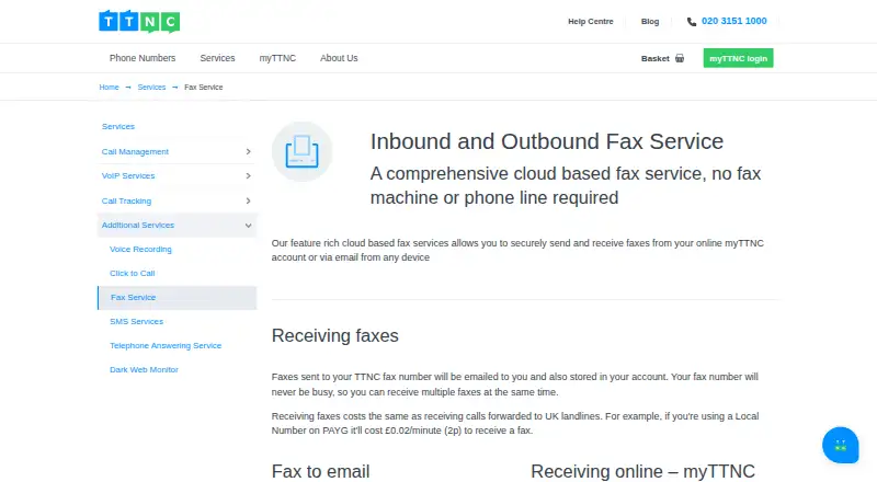 TTNC Fax Service screenshot