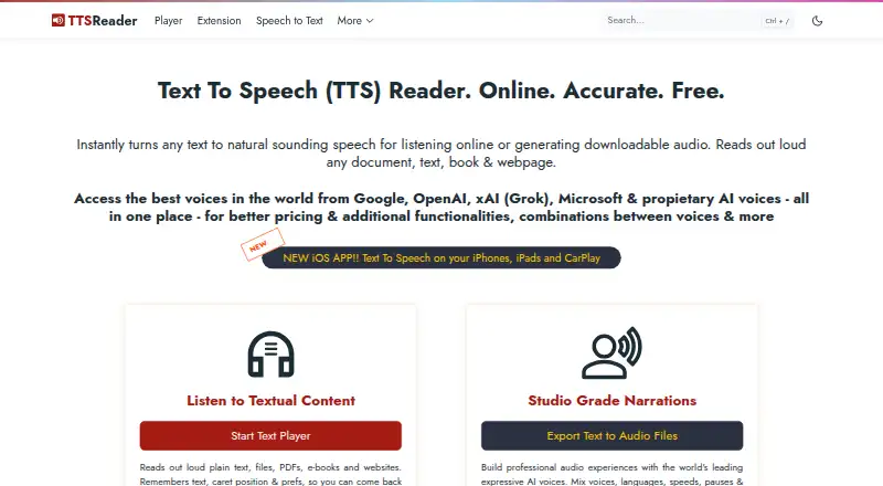 TTSReader screenshot