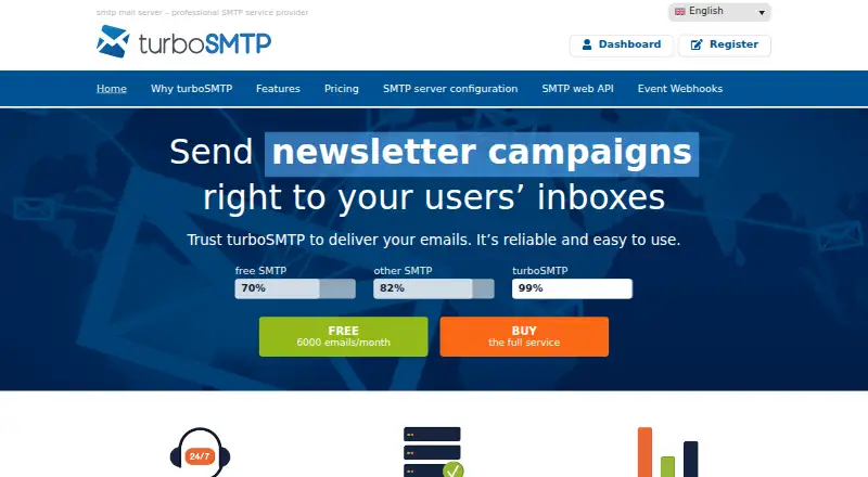 turboSMTP screenshot