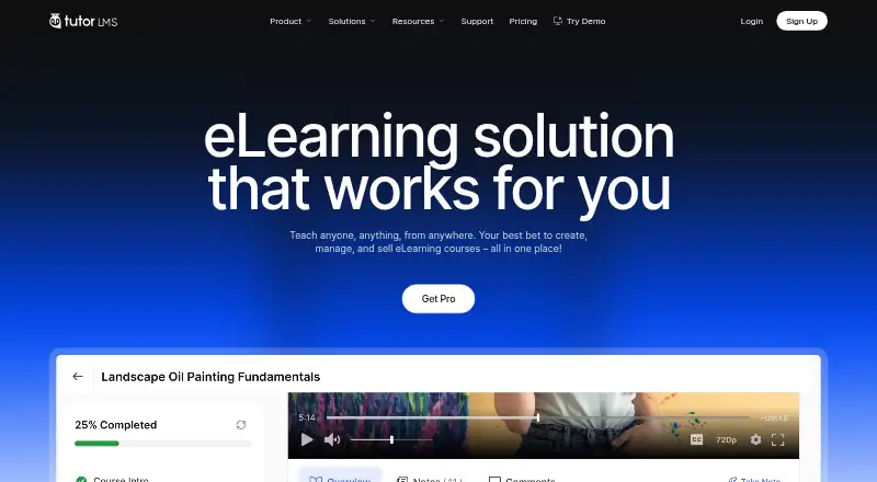 Tutor LMS screenshot