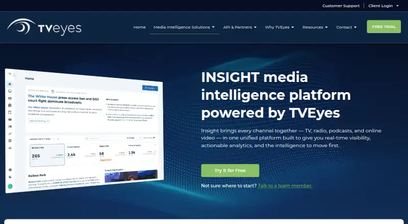 TVEyes Insight screenshot