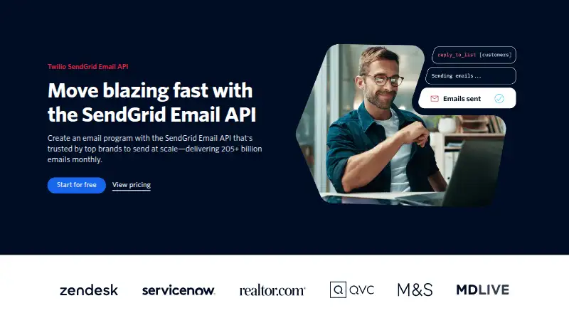 Twilio Email API screenshot