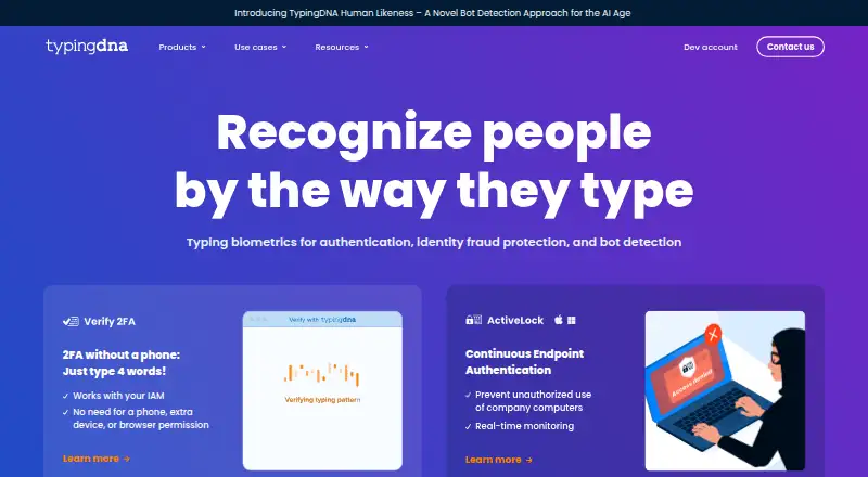 TypingDNA Authenticator screenshot