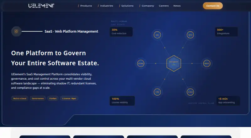 UElement SaaS Management Platform screenshot
