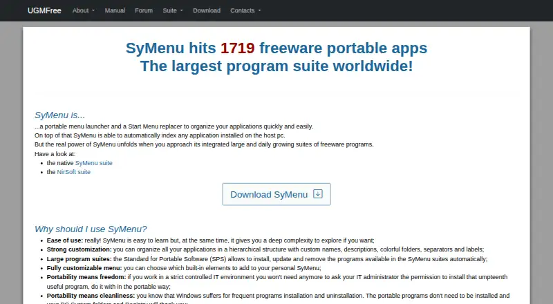 SyMenu screenshot