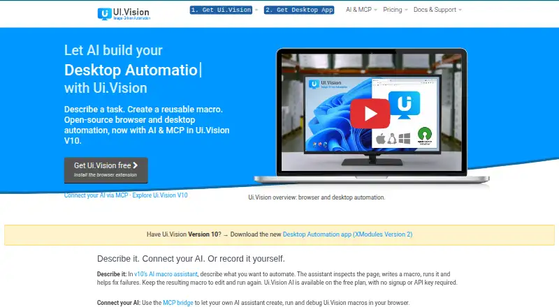 Ui.Vision RPA screenshot