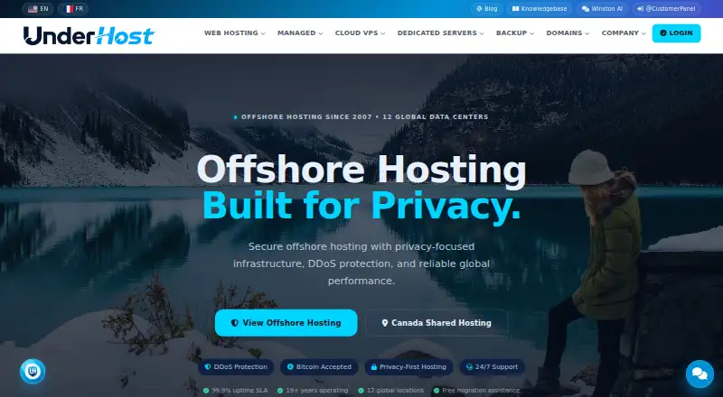 UnderHost screenshot