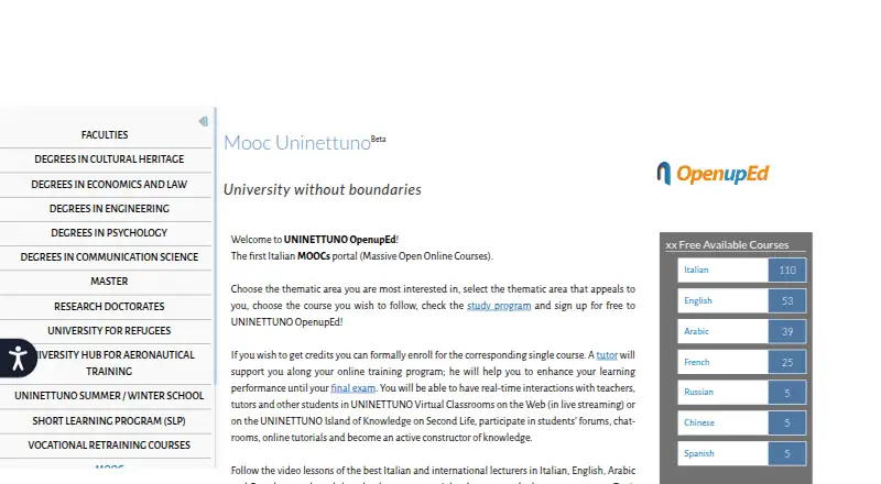UNINETTUNO MOOCs screenshot