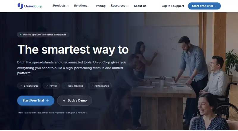 UnivoCorp Performance Management screenshot