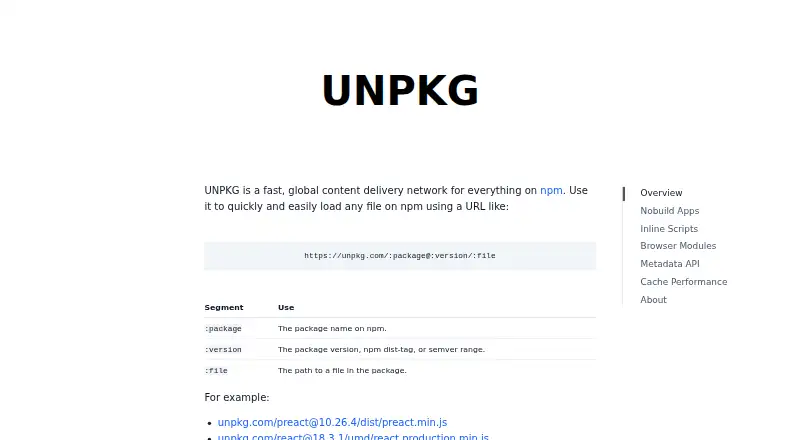 UNPKG screenshot