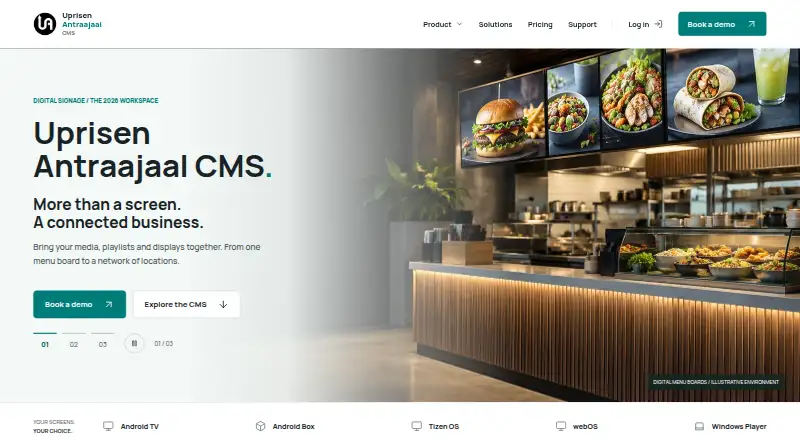 Uprisen Antraajaal CMS screenshot