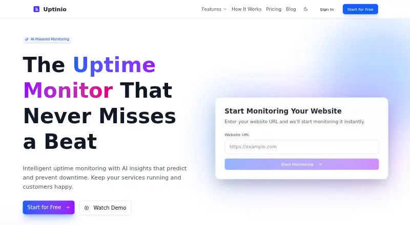 Uptinio screenshot