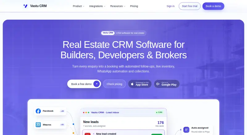 Vastu CRM screenshot