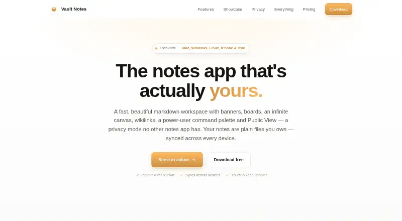 Vault Notes screenshot