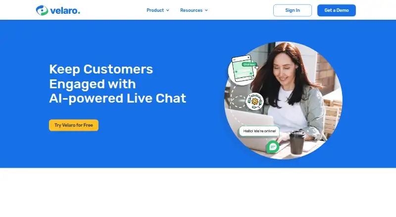 Velaro Live Chat screenshot