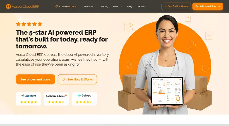 Versa Cloud ERP screenshot