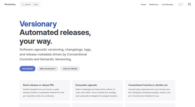 Versionary screenshot