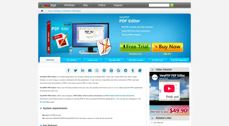 VeryPDF PDF Editor screenshot
