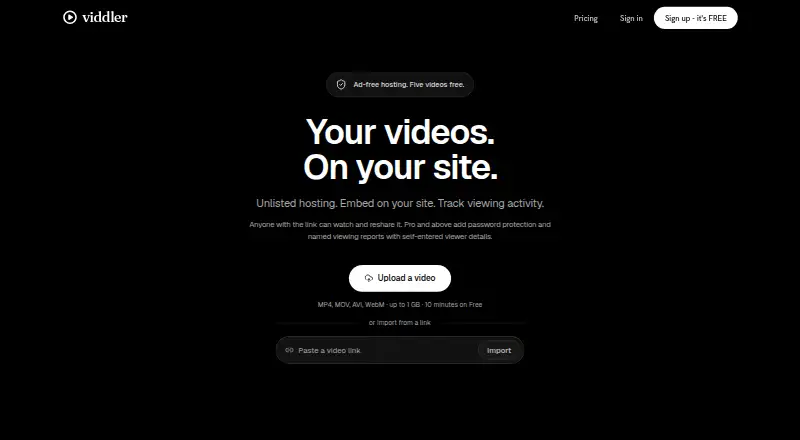 Viddler screenshot