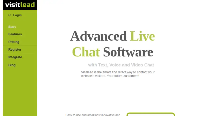 Visitlead Live Chat screenshot