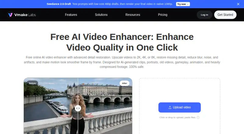 Vmake AI Video Enhancer screenshot