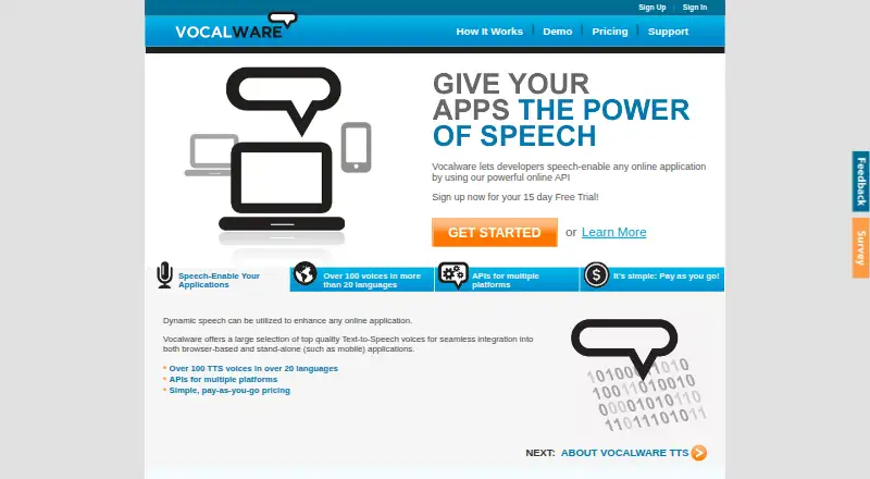 Vocalware screenshot