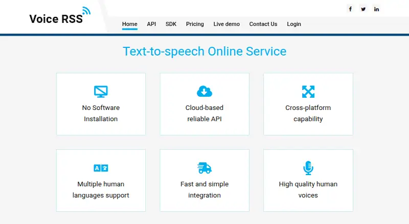 Voice RSS screenshot