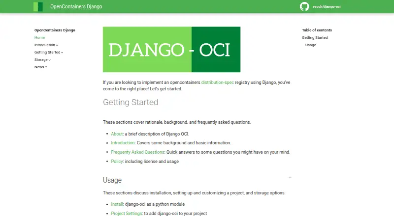 Django-OCI screenshot