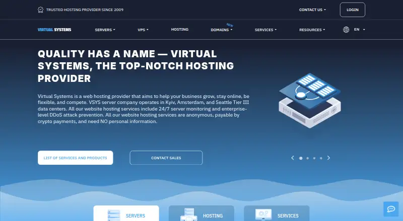 VSYS Host Dedicated Servers screenshot