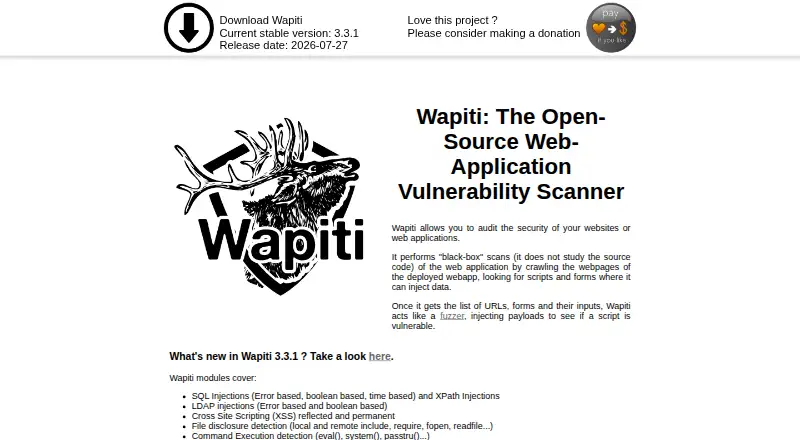 Wapiti screenshot