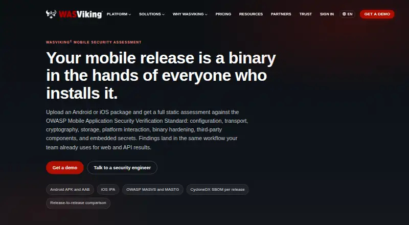WASViking Mobile Security Assessment screenshot