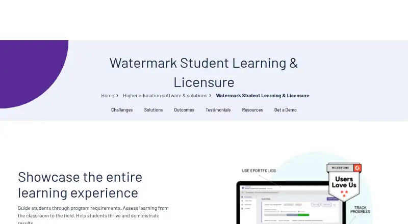 Watermark Student Learning & Licensure screenshot