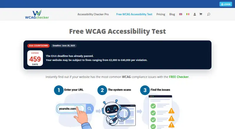 WCAG Accessibility Checker screenshot