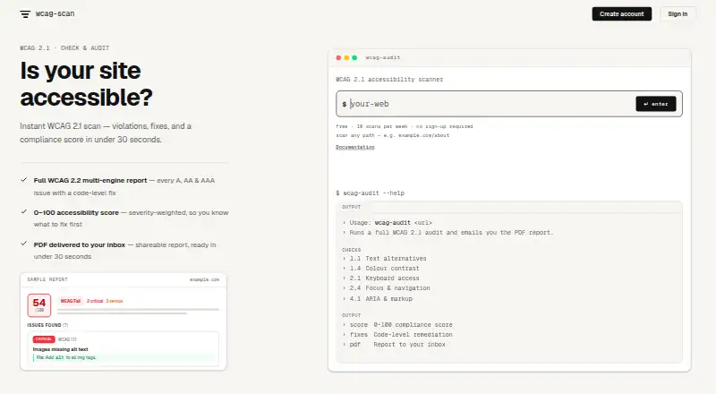 wcag-scan screenshot