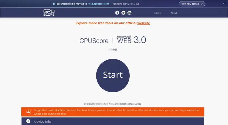 Basemark Web 3.0 screenshot
