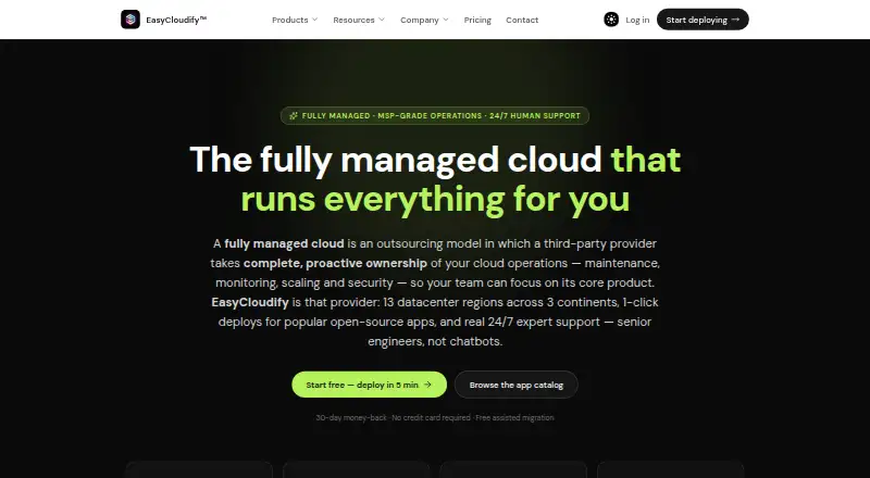 EasyCloudify Fully Managed Cloud screenshot