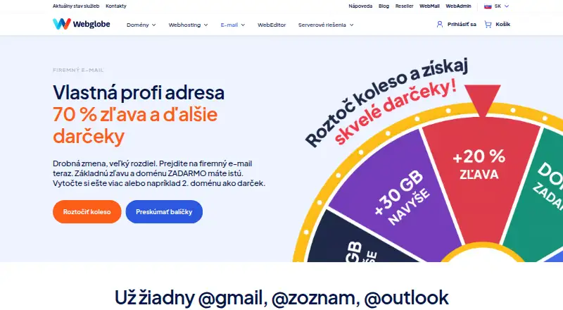 Webglobe Email screenshot