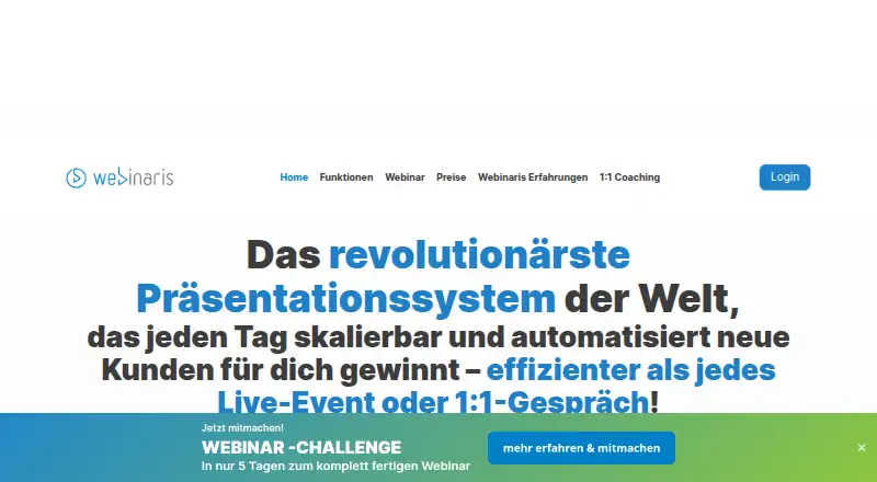 Webinaris screenshot
