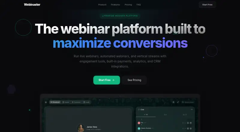 Webinaster screenshot