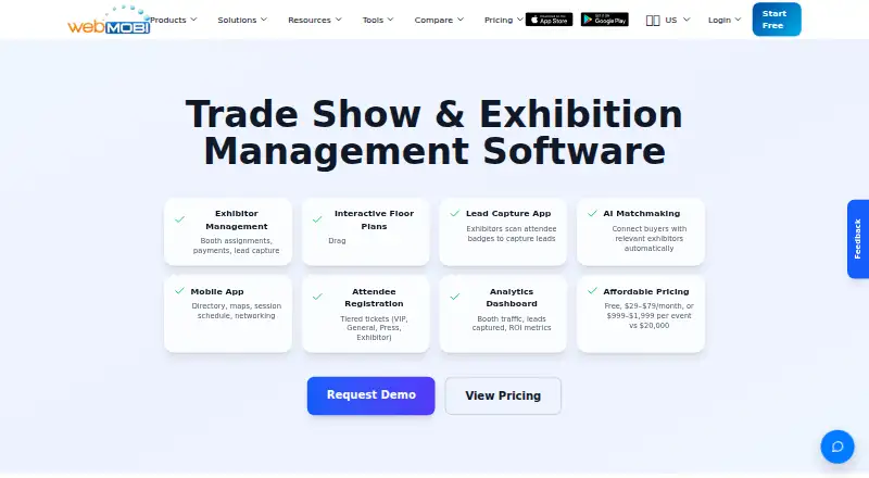 WebMobi Trade Show Management screenshot