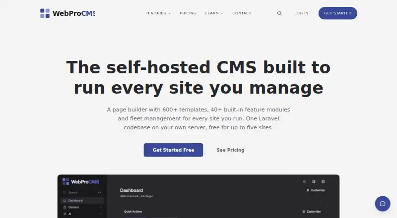 WebProCMS screenshot