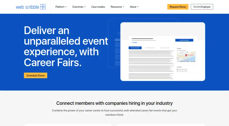 Web Scribble Career Fairs screenshot