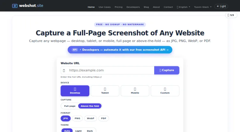 Webshot screenshot