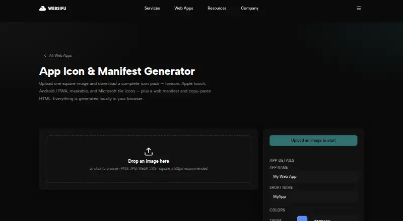 App Icon & Manifest Generator screenshot