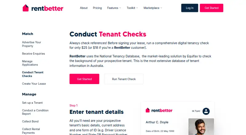 RentBetter Tenant Checks screenshot