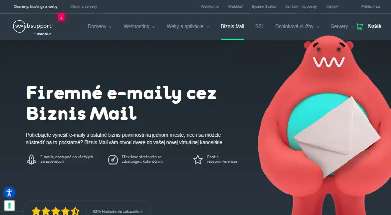 Websupport Biznis Mail screenshot