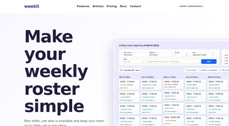 Weekli screenshot