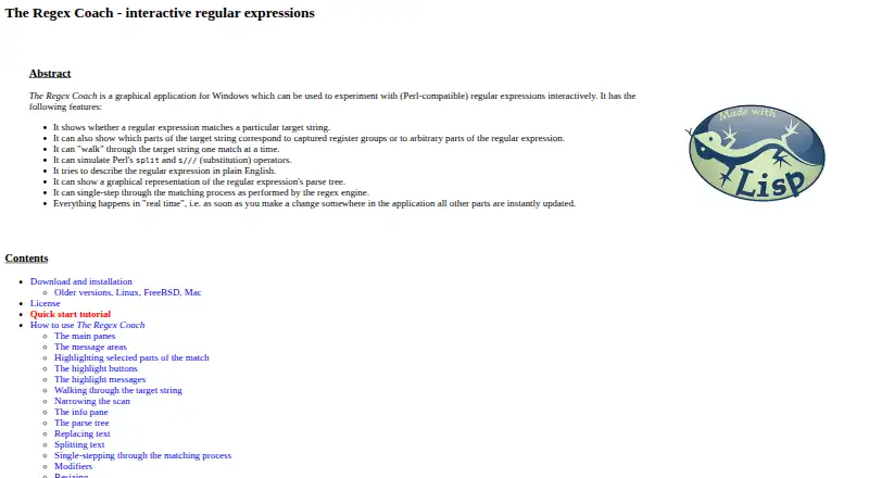 The Regex Coach screenshot